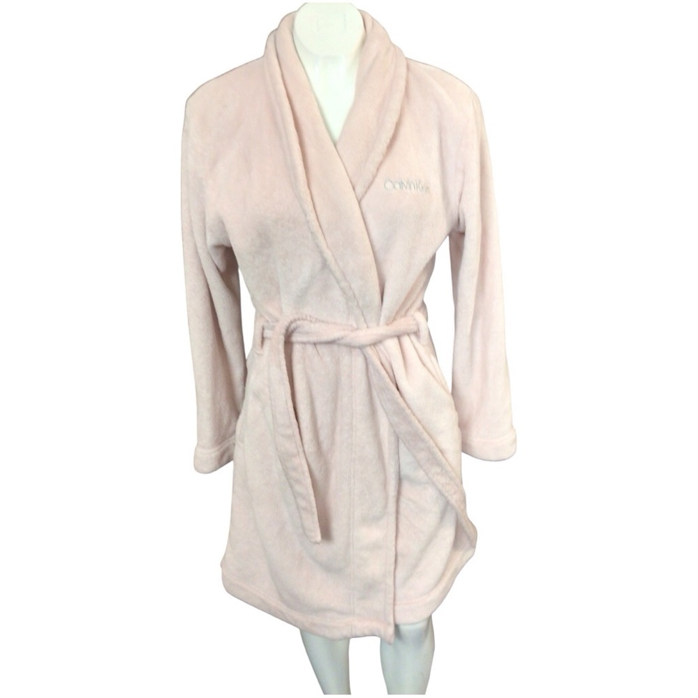 Calvin Klein Pink Plush Robe Intimates Sleepwear